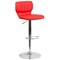 Flash Furniture 43&#x22; Red and Silver Contemporary Vertical Stitch Back Adjustable Swivel Barstool